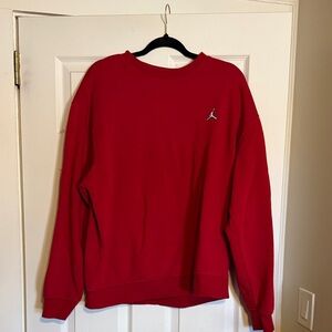Jordan Men's Bright Red Crewneck Sweatshirt with Jumpman Logo